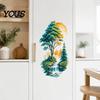 DIY Nature Theme Room Accents Mountain Forest Waterfall Scenery Wall Sticker, PVC Waterproof Mural, Peel And Stick Art Healing Atmosphere