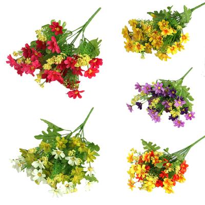 1 Bouquet 28 Heads Dried Artificial Fake Silk Flower Bunch Bouquet Home Decor