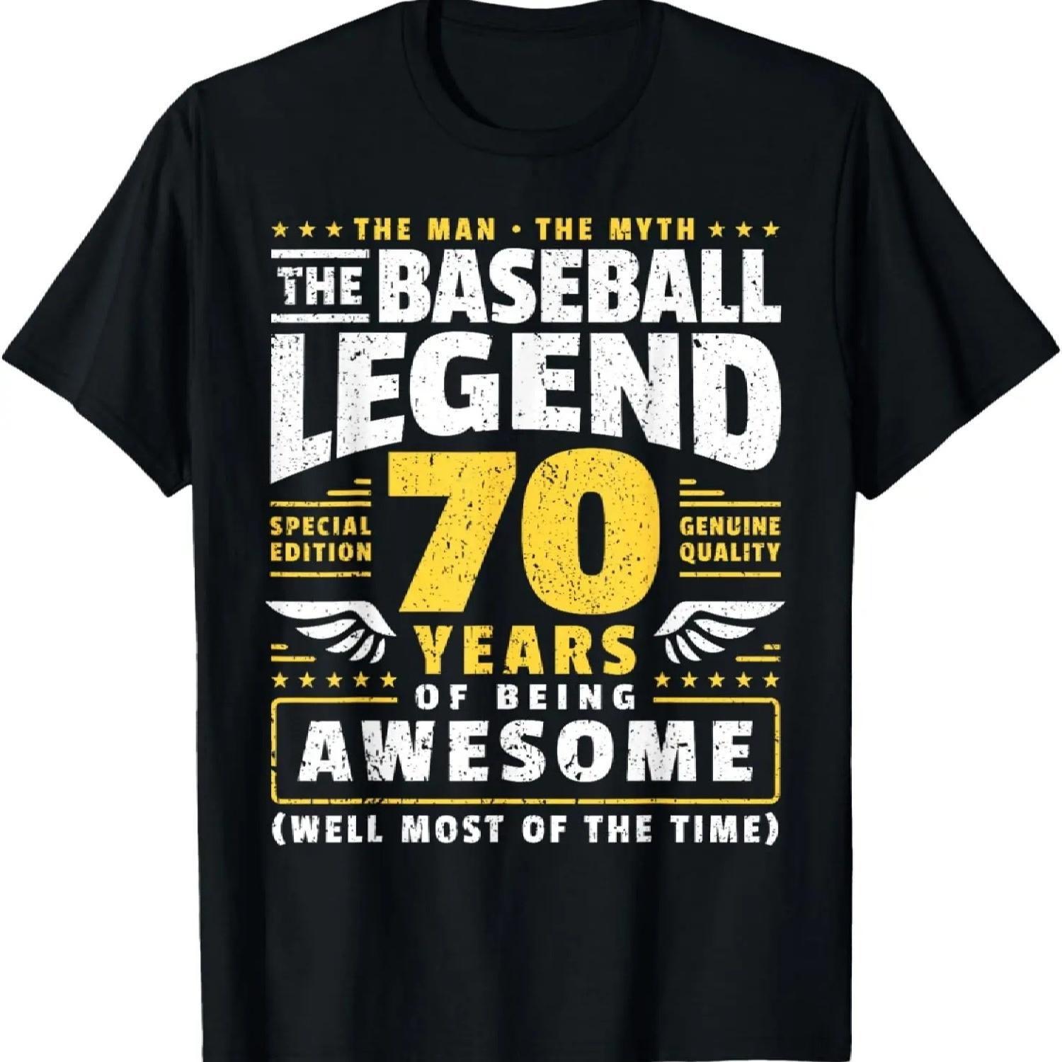 

70th Birthday Baseballer 70 Years Old Baseball Player T-Shirt XXXXXL чорний