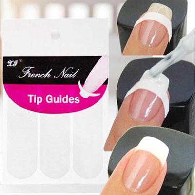 1/100 Pack French Stencil Nail Art Form Fringe Guides Manicure Sticker Tips Tape