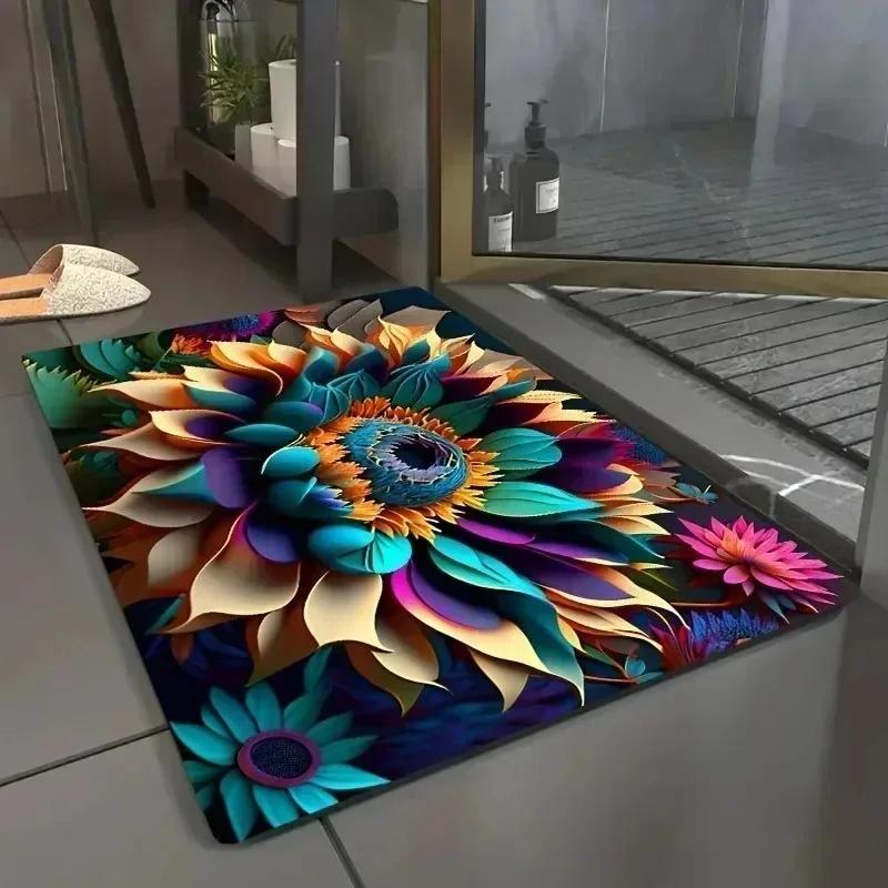 1PC Merry Christmas Charactor Door Mats Kitchen Rugs Non-Slip Pop Living Room Rugs Bath Mat Carpet for Home Sink Laundry Decor