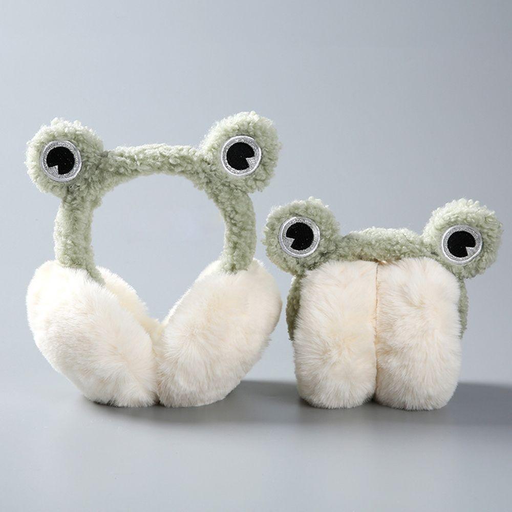 Design Solid Color Frog Bear Ear Women Ear Muff Korean Style  Ear-flap Children Ear Cover Plush