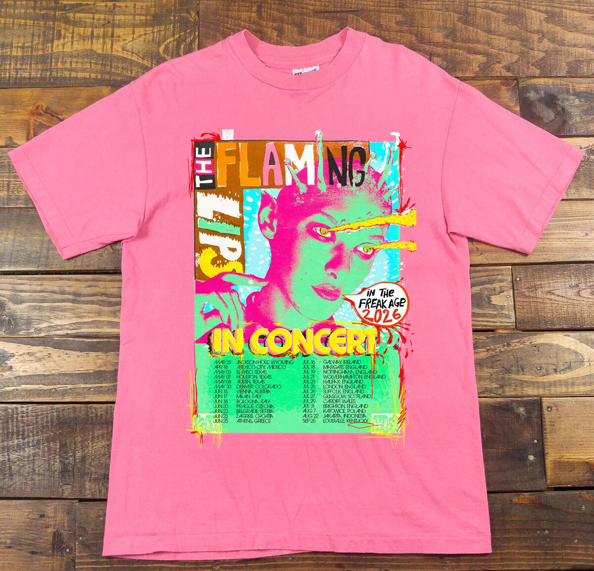 The Flaming Lip Band In The Freak Age Concert T Shirt Full Size S-5XL S разноцветный