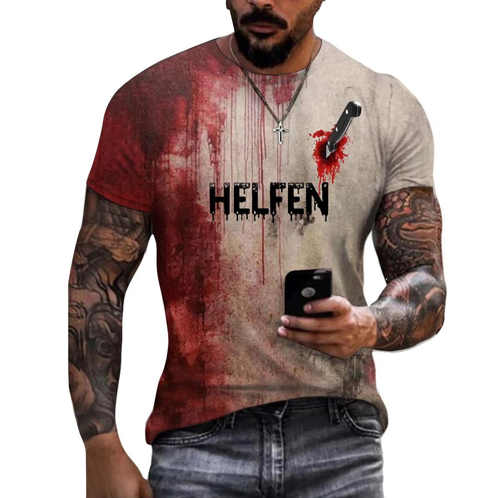 Unisex Summer Printed T-Shirt Unisex Loose Casual Short Sleeve Top