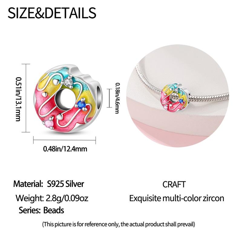 Pendants Charms Beads Copper Rainbow Doughnut Bead Fits Genuine Bracelets For Jewellery Crafting ValentineS Day Gifts