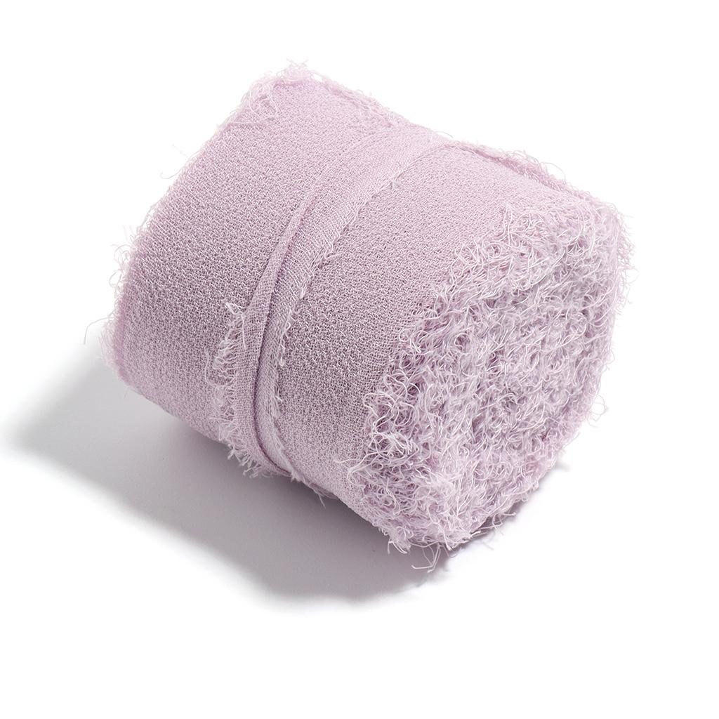 5M/Rolle 4cm Handgefertigtes Ausgefranstes Satin-Chiffon Seidenähnliches Band für DIY Schleifen-Bastelarbeiten Geschenkverpackung Sträuße Party Weihnachtsdeko