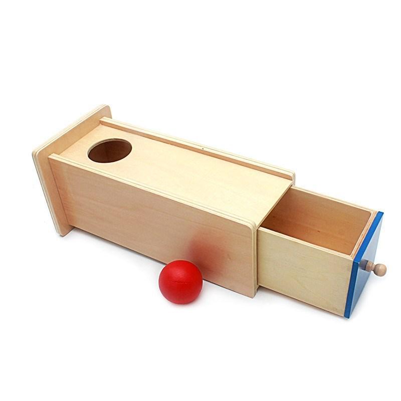 Montessori Wooden Coin Box Textile Drum Educational Toy for Ages 1-3