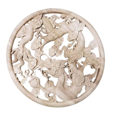 Figurine de Dragon micoi Dragon Argent Chance Dragon Figurine Dragon Dieu Porte-Bonheur Biens Feng Shui Sculpture sur Bois Figurine de Dragon Entrée en Bois Feng Shui