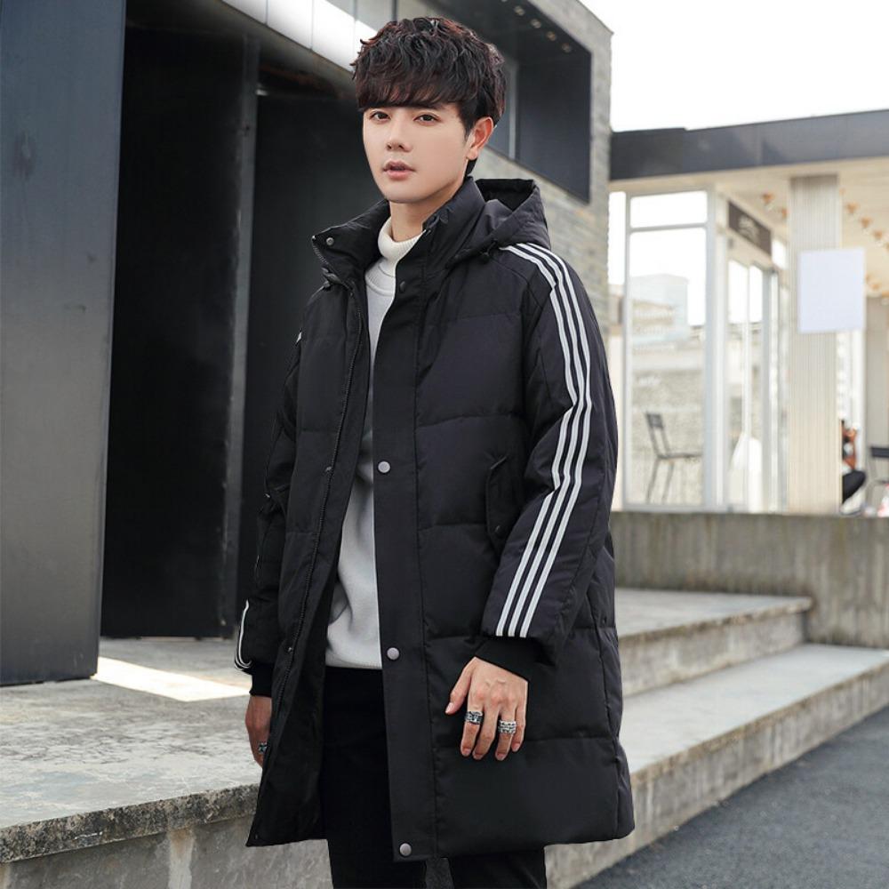 

Medium and long down jackets for teenagers and men in winter casual over the knee long fashion couples versatile loose down jackets XXXL
