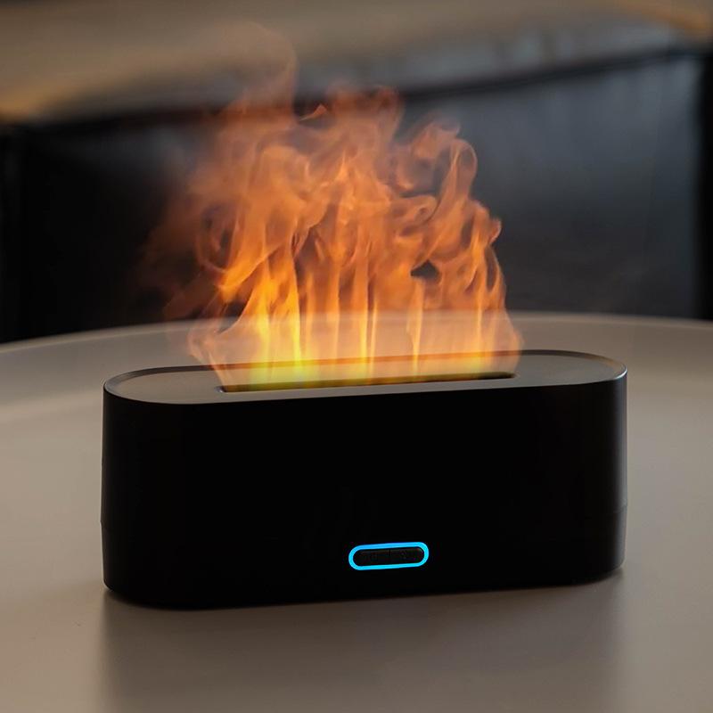 Simulated flame aromatherapy machine humidifier small ultrasonic type 160ml humidifier table aroma diffuser USB power supply
