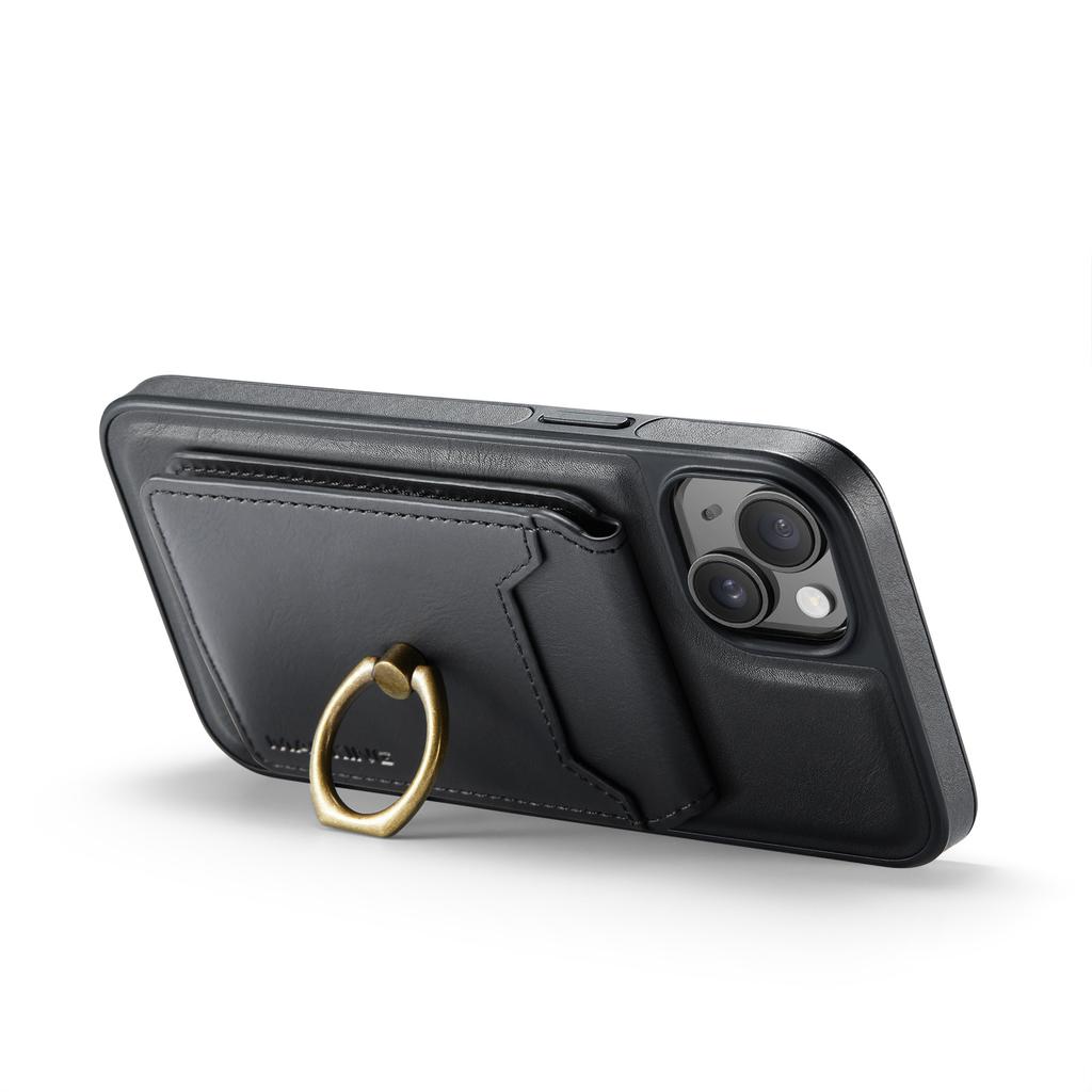 MAGKING K1 Series For iPhone 14 Magnetic Case PC+TPU+PU Phone Cover with Card Holder