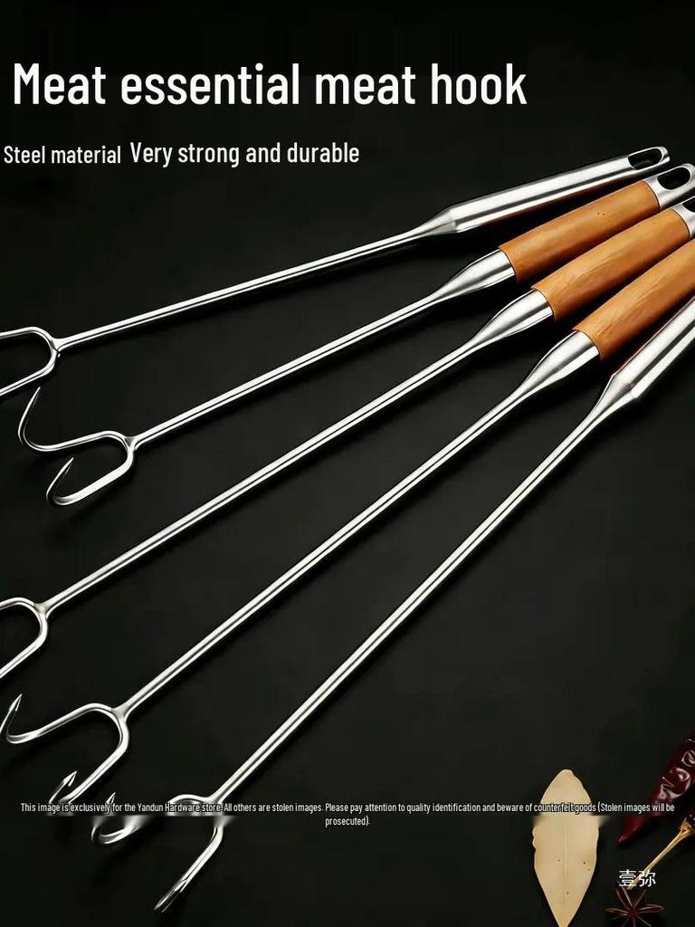 Stainless Steel Braised Meat Hook with Knife Handle - High Temperature Resistant for Kitchen Use