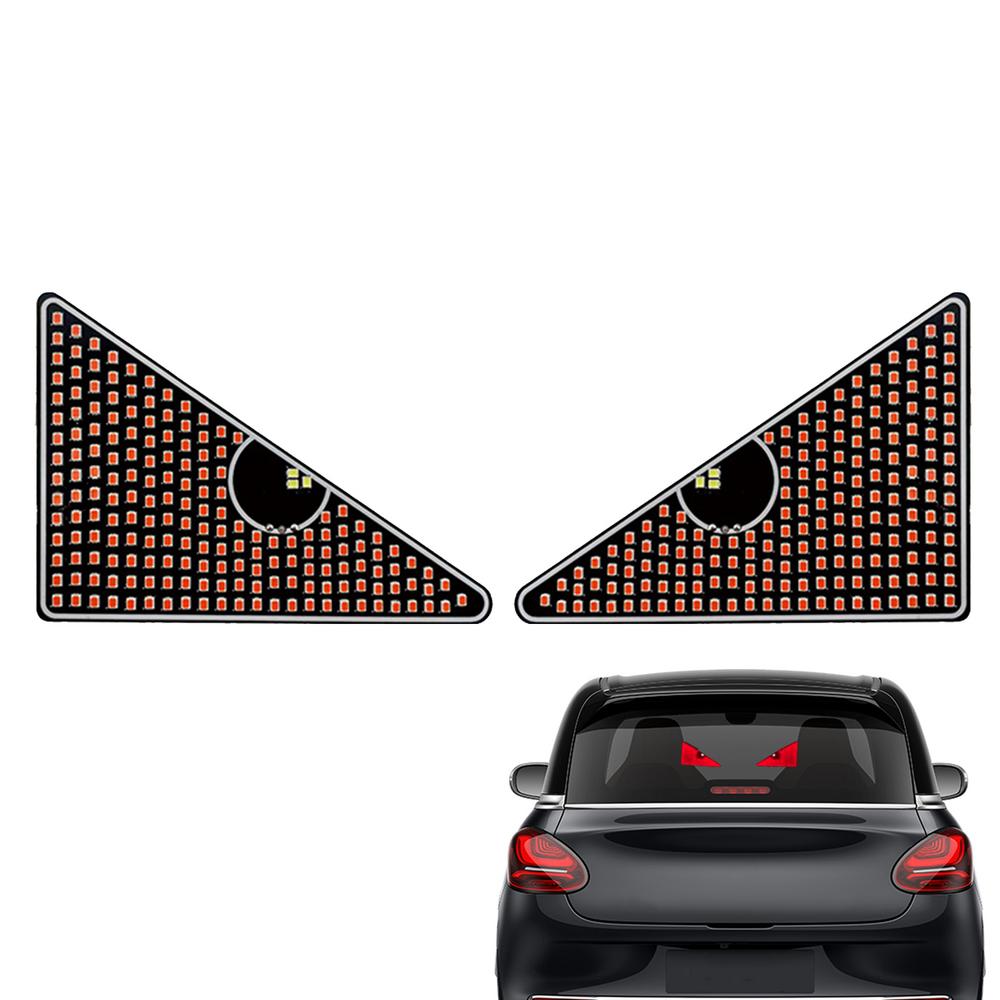 Car Triangle Eye Light Anti-Rear-Collision Lights Interactive Rearview Mirrors Lights 2 Pieces Flexible Screen Multi-Function