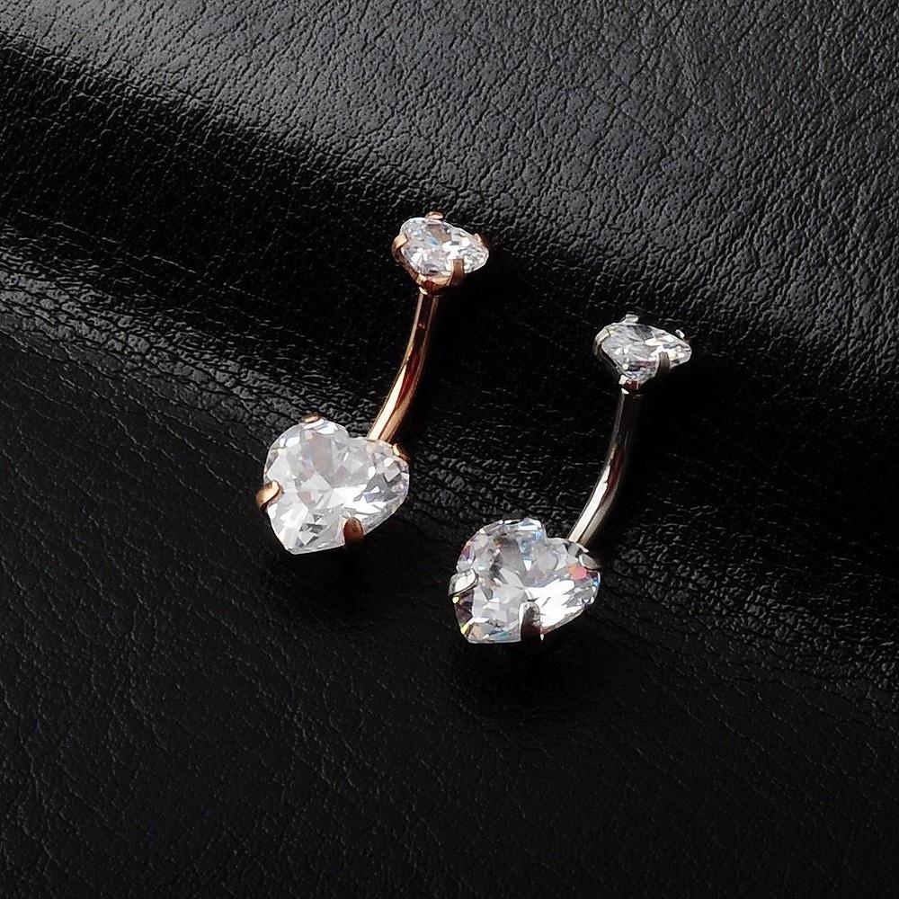 Körperschmuck aus Edelstahl Zirkon Bauchnabelpiercing Geschenk Herz Bauchnabelpiercing Damen