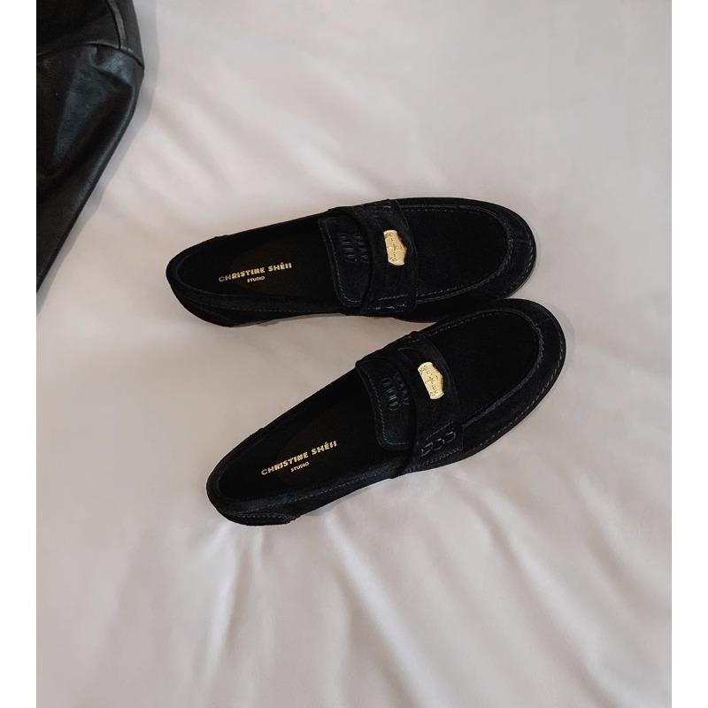 [] Tone sense~ A miu small gold coin pedal lazy loafer single shoes women's small leather shoes