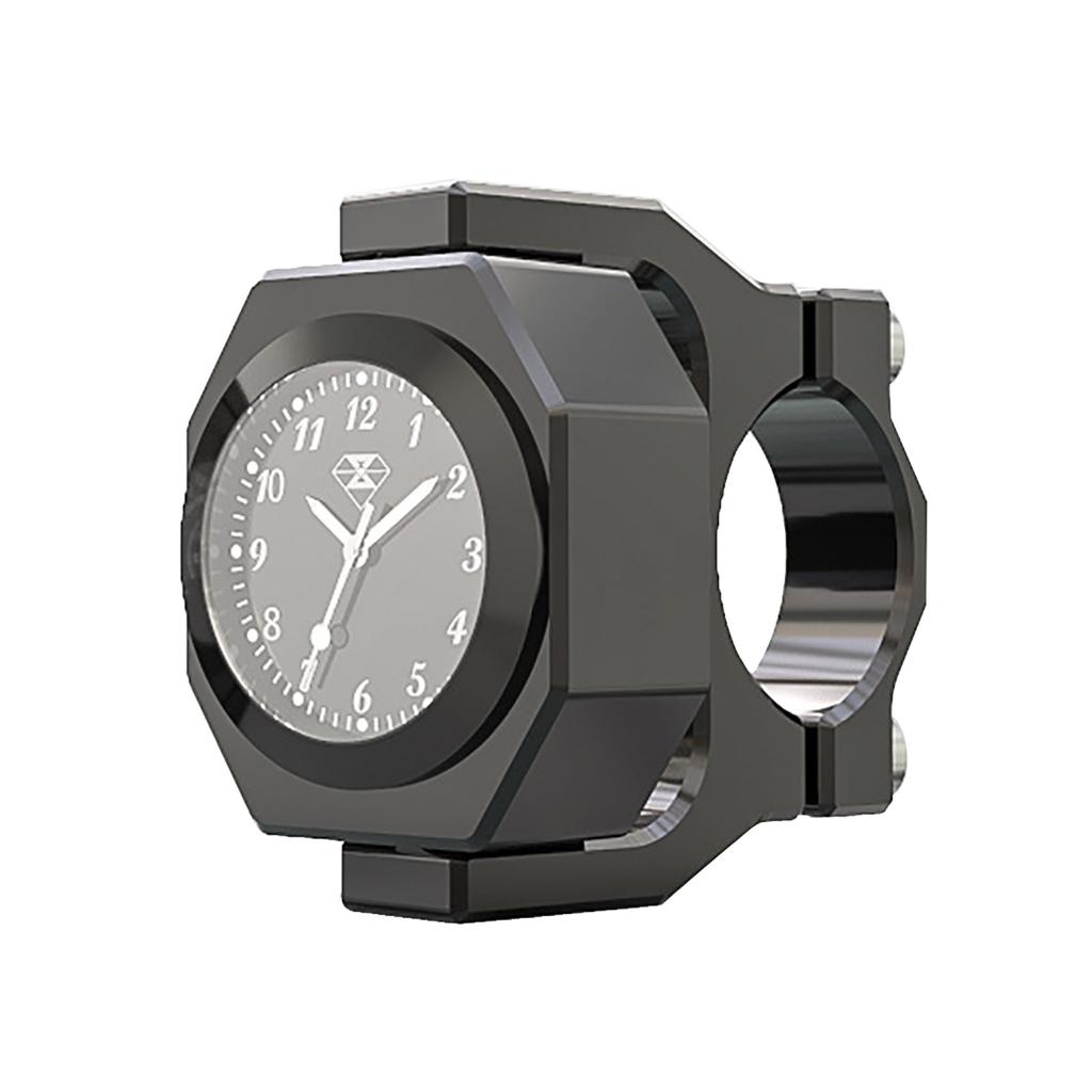 High Quality CNC Aluminum Alloy 4Color 22-28mm Adjustable Motorcycle Waterproof Luminous Handlebar Mount Clock