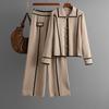 Autumn Winter Knitted Fashion Set Women's Casual Polo Collar Sweater Wide Leg Pants Two Piece Set