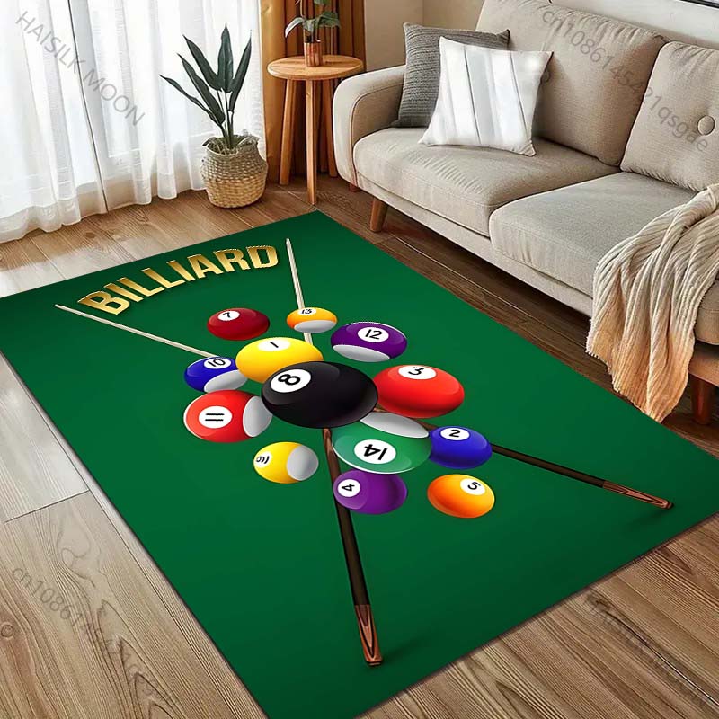 HD Snookered Billiard Balls Print Carpet for Living Room Bedroom Sofa Doormat Decor Sofa Table Area Rug Non-slip Floor Mat