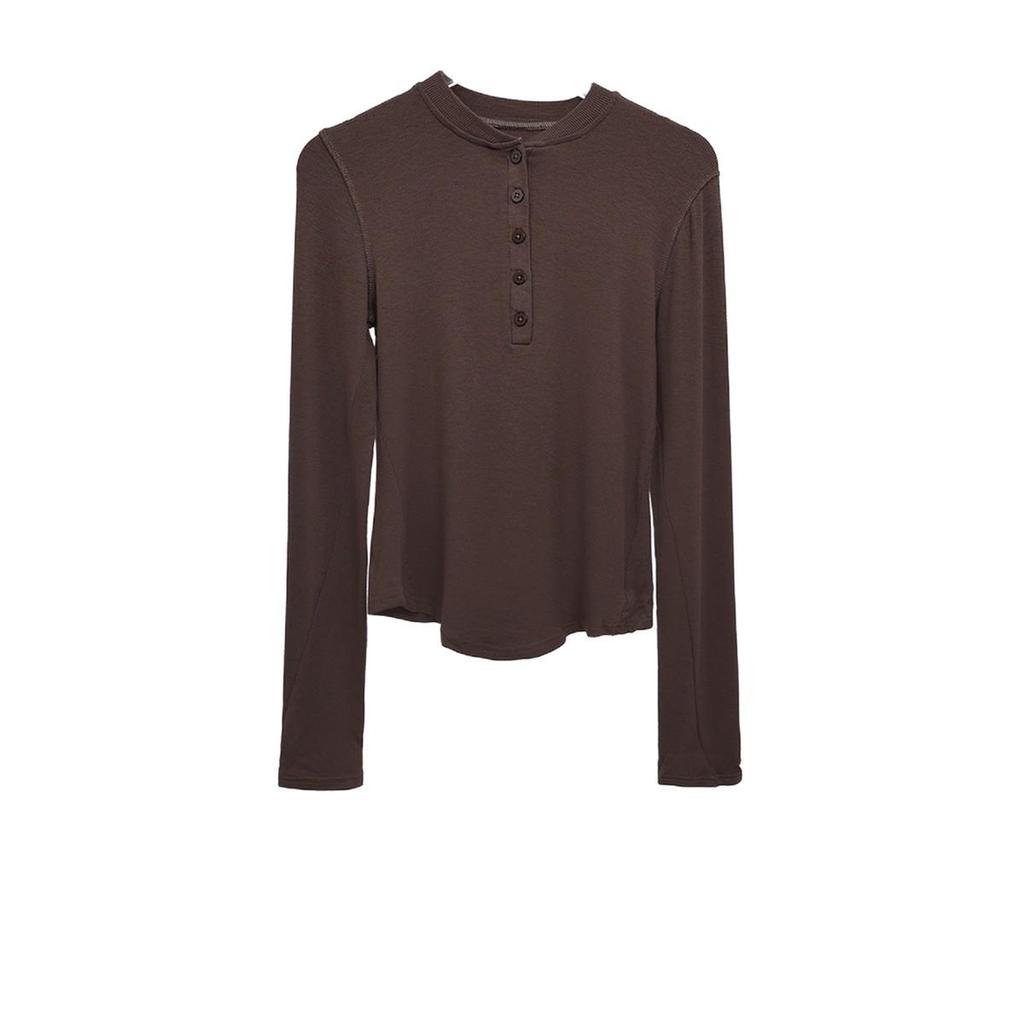 Жіночий топ-henley з довгим рукавом для йоги на осінь та зиму - Базовий шар, Повсякденний, Обтислий одяг для бігу та тренувань