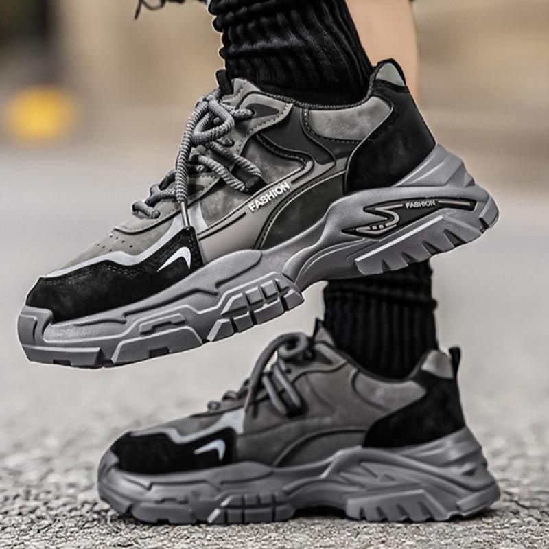 Men Thick Sole Non Slip Running Sneakers, Student Daily Athletic Sports Shoes