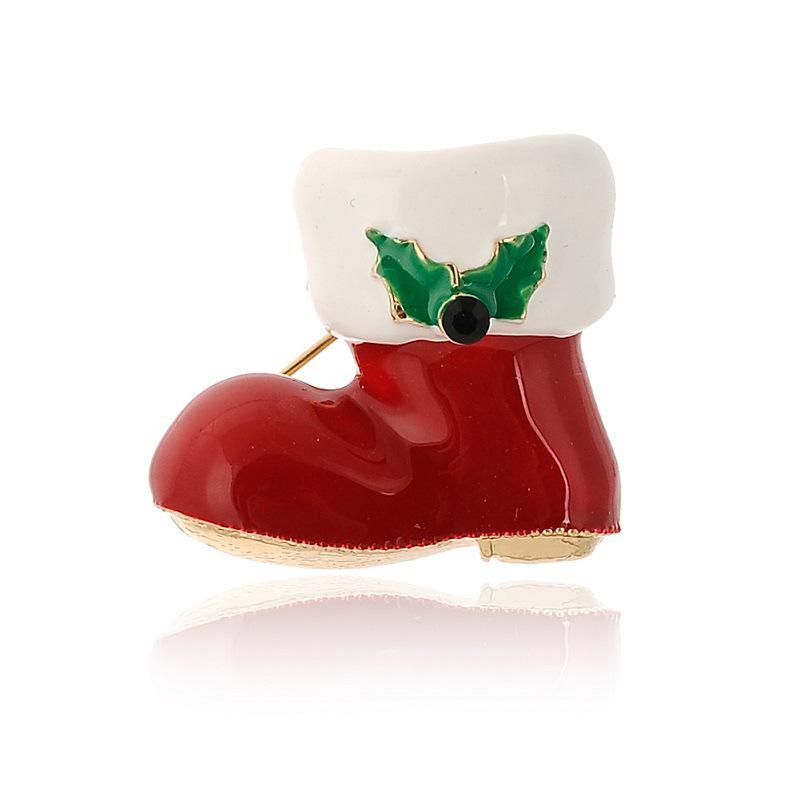 

Minimalist Christmas Shoe-Shaped Brooch - Cute Literary Girl Chest Pin Ornament красный