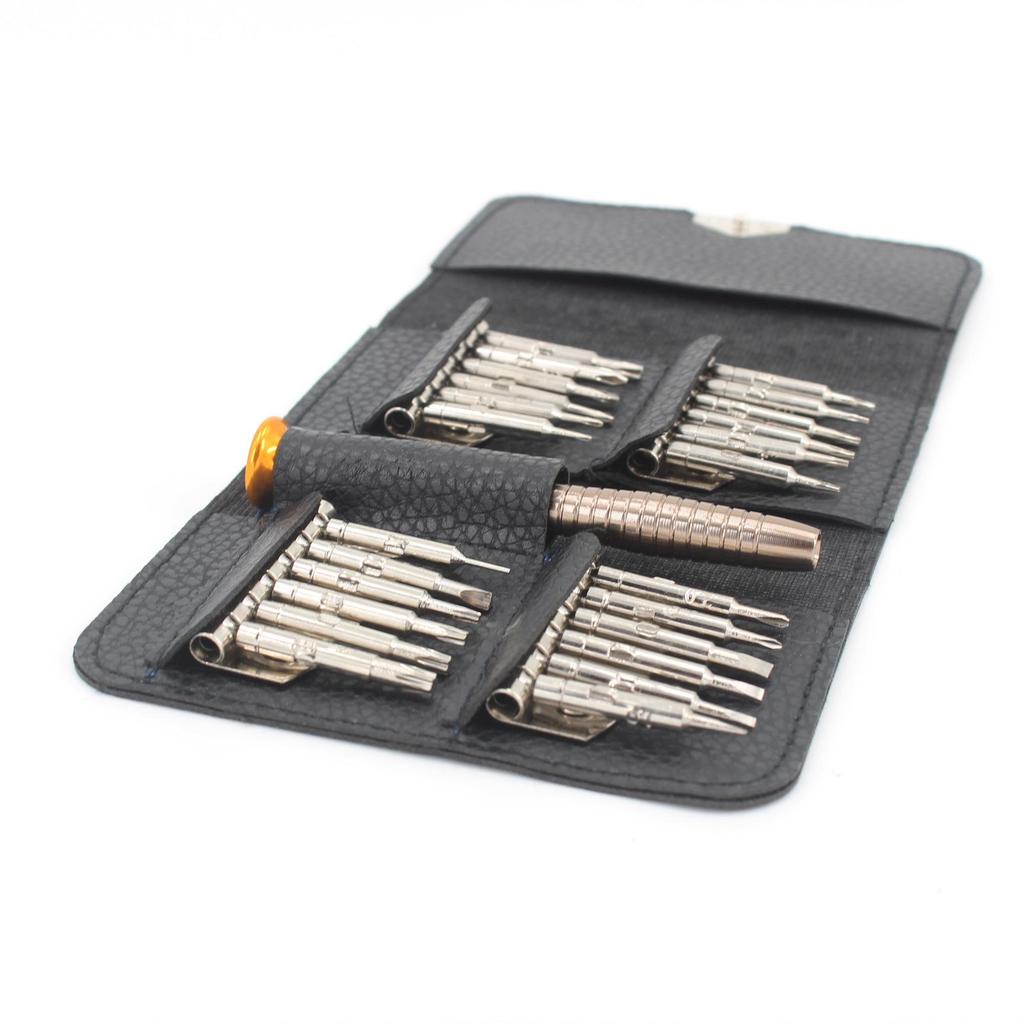 25-in-1 Portable Leather Screwdriver Set for Phone & Laptop Repair