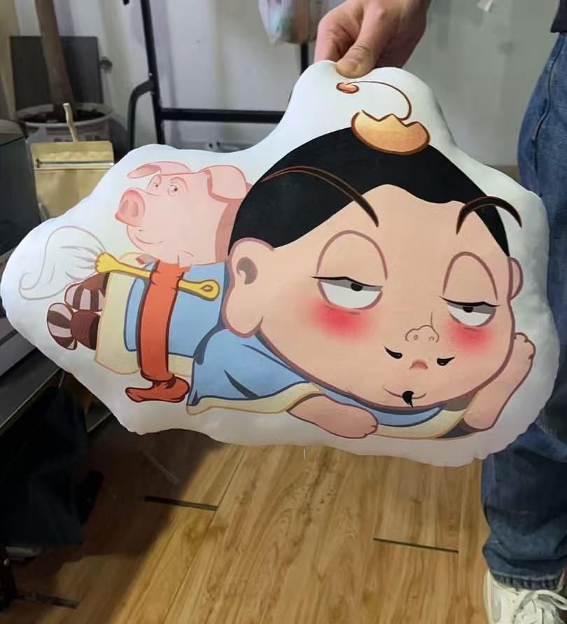 Ao Nezha Bing Plush Toy Pillows Cartoon Stuffed Doll Decorations Gifts Kids