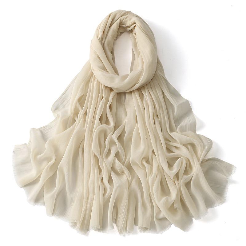 Summer new light and breathable large size scarf hot-selling popular solid color simple and versatile ethnic headscarf women