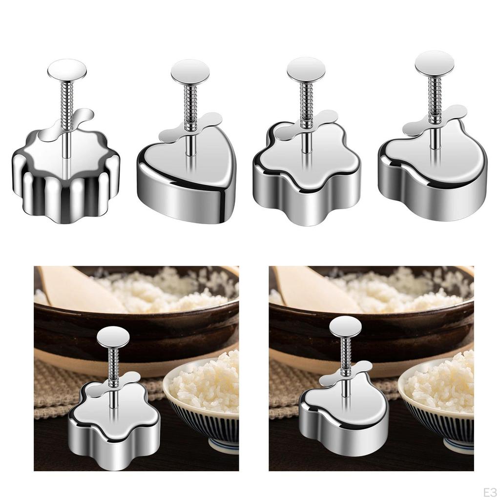 Onigiri Maker Rice Cake Pastry Manual Sushi Press Kitchen Gadget Stainless Steel Household Boxed