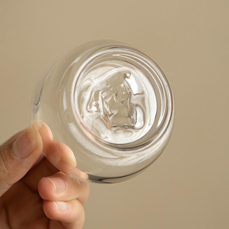 1 Pc Chinese Transparent Glass Tea Cup Handmade Tea Bowl Household Teacup Travel Personal Master Cup Tea Set Accessories 35ml