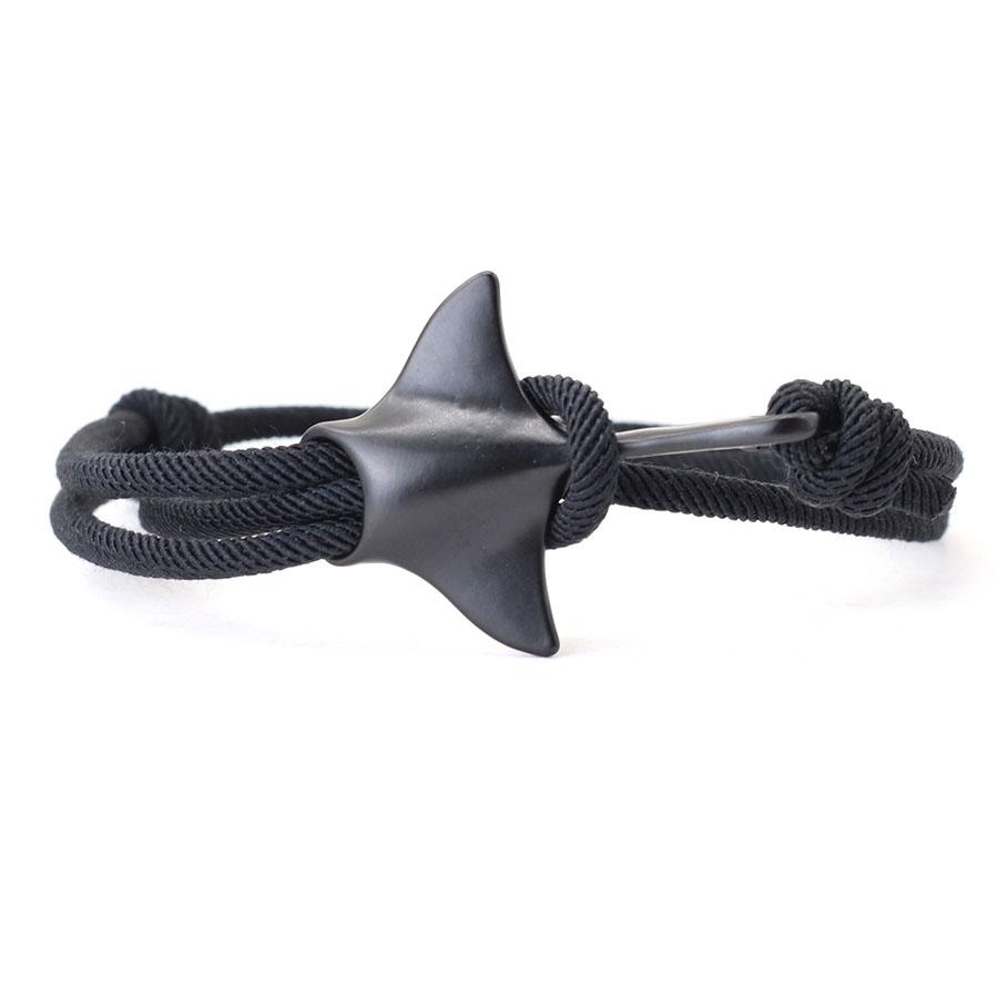 

Noter New Fashion Marine Animals Manta Bracelet For Men Handmade Adjustable Double Layer Cord Chain Braclet Surfing Braslet чорний