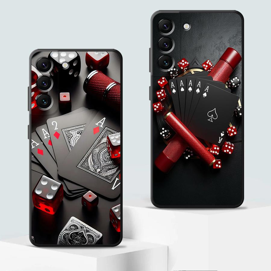 Poker Cards And Dice Phone Case for Samsung Galaxy A20s A50s A70s A03s A04s A04e A05s A12 A13 A14 A15 A16 Soft case