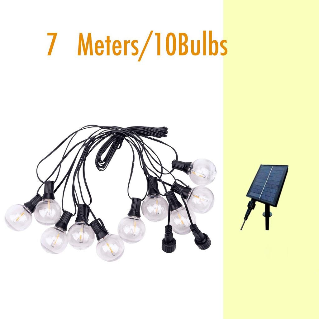 7/12M Solar Led G40 Globe Christmas Garland Street Fairy String Light Wedding Bulb Outdoor Lamp For Party Holiday Garden Light