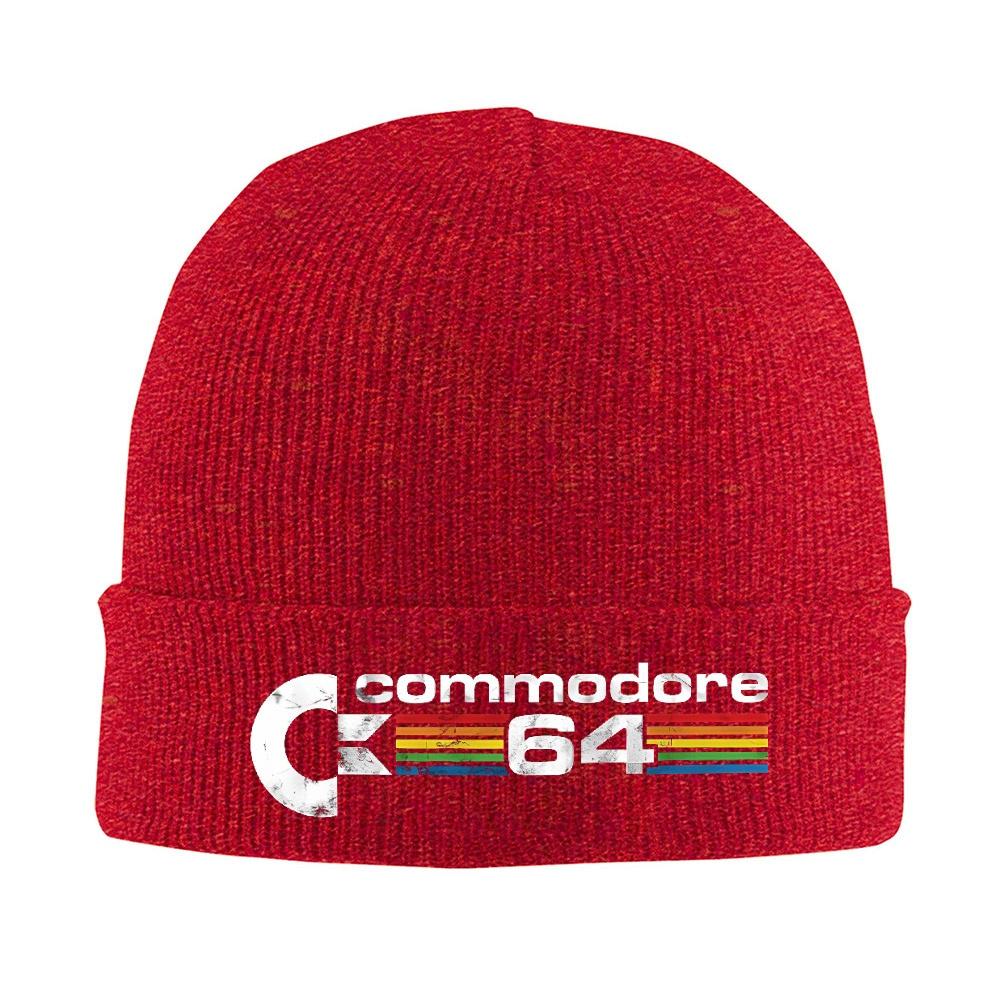 

1pc Commodore 64 Retro Logo Bonnet Hats Knitting Hat Adult Casual Warm Soft Beanie Hats Winter Gym Pattern Cap