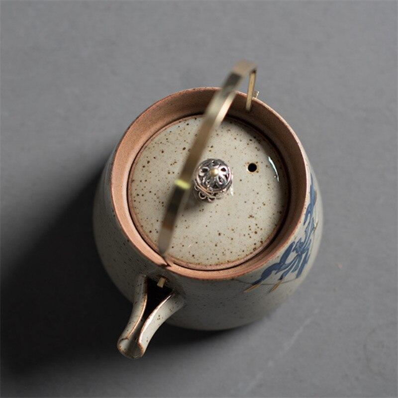 Japanese Style Ceramic Blue and White Antique Glaze Teacup Elegant Beautiful Teapot Kung Fu Kettle Coffee Mug Chinese Tea Pot