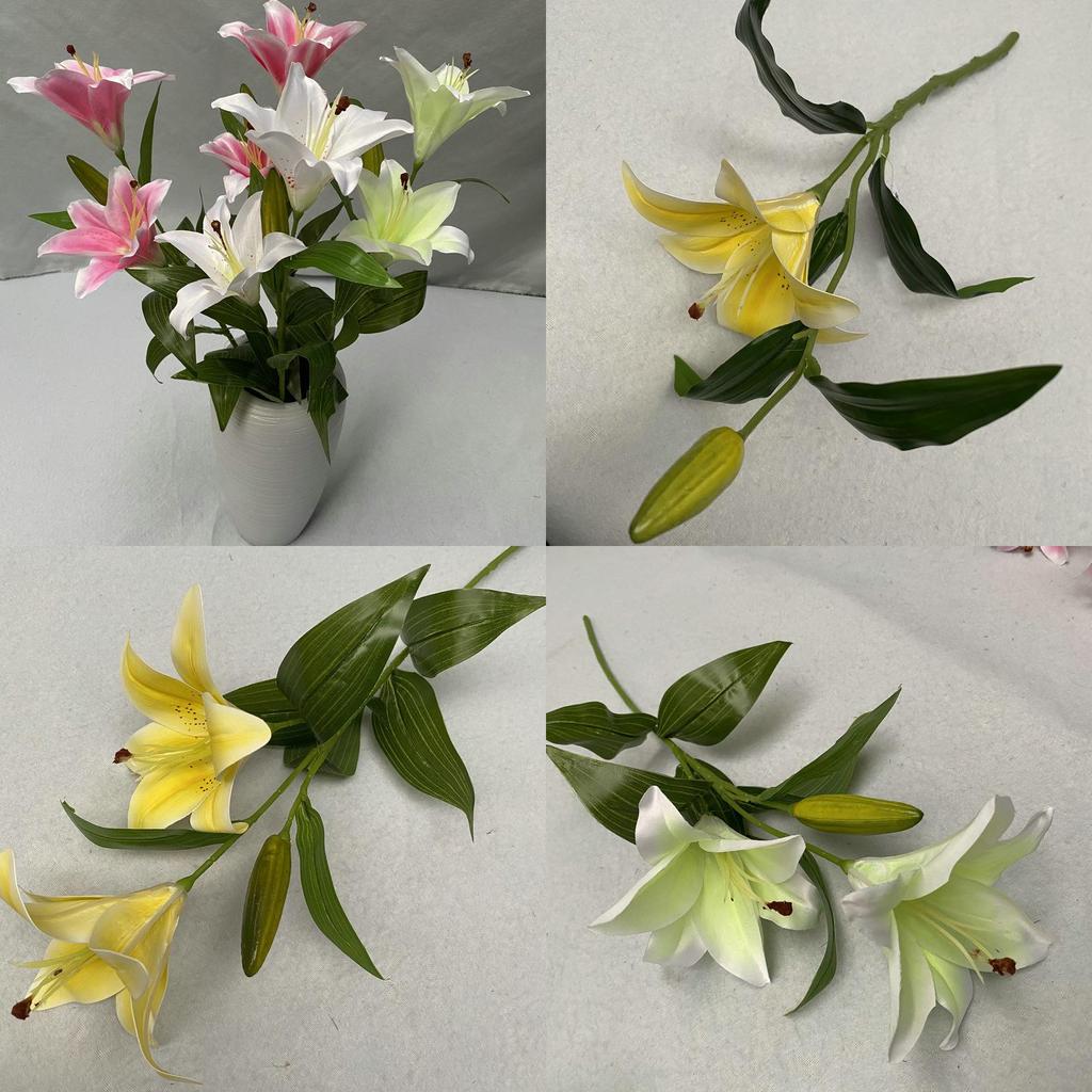 Lebensechte 3D Stofflilien Kunstblumen für Heimdeko Hochzeitsmittelstück Blumengesteck