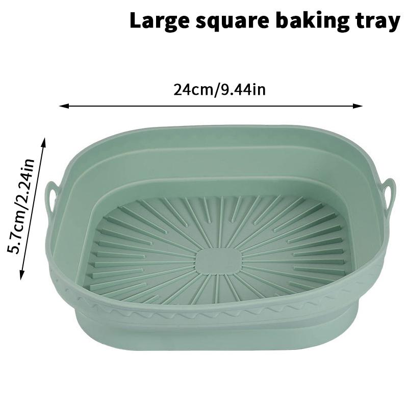 Foldable Air Fryer Silicone Mould Reusable Air Fryer Basket Food Safe Non Stick Air-Fryer Kitchen Accessorie Cooking Tool