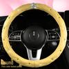 All-Season Suede Steering Wheel Cover with Rhinestones and Crown for Cars, Trucks & SUVs