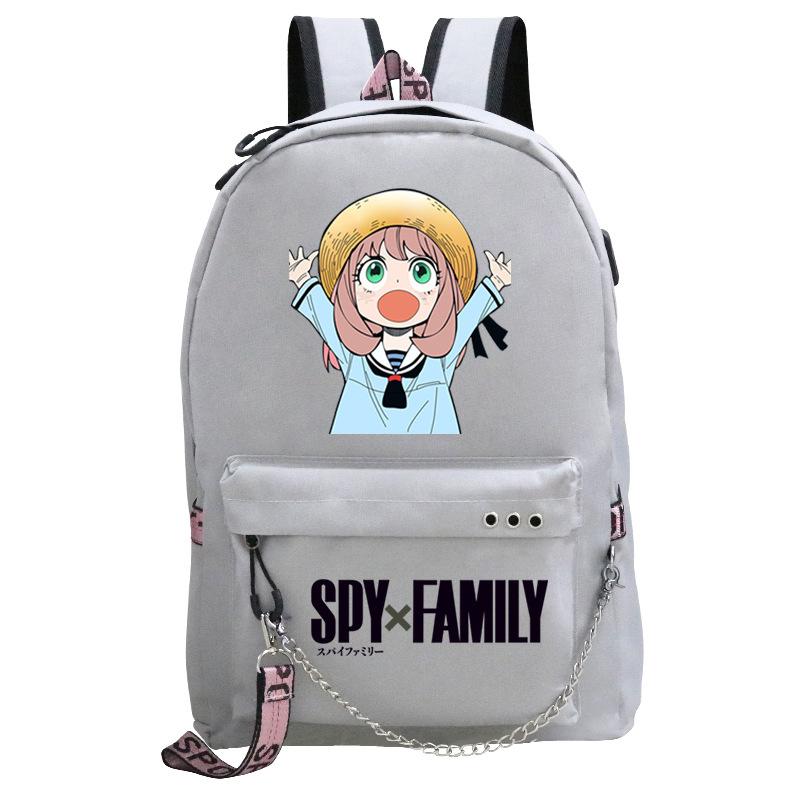 Spy Playhouse Ania Around Cute Printed Multifunctional Backpack Chain Ribbon Backpack Student School Bag