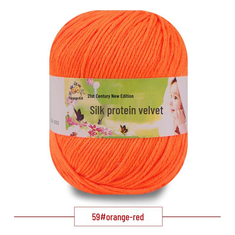 Silk Protein Baby Milk Cotton Yarn for Infant Sweaters, Hats, Shoes, Doll Crochet, and DIY Knitting Projects