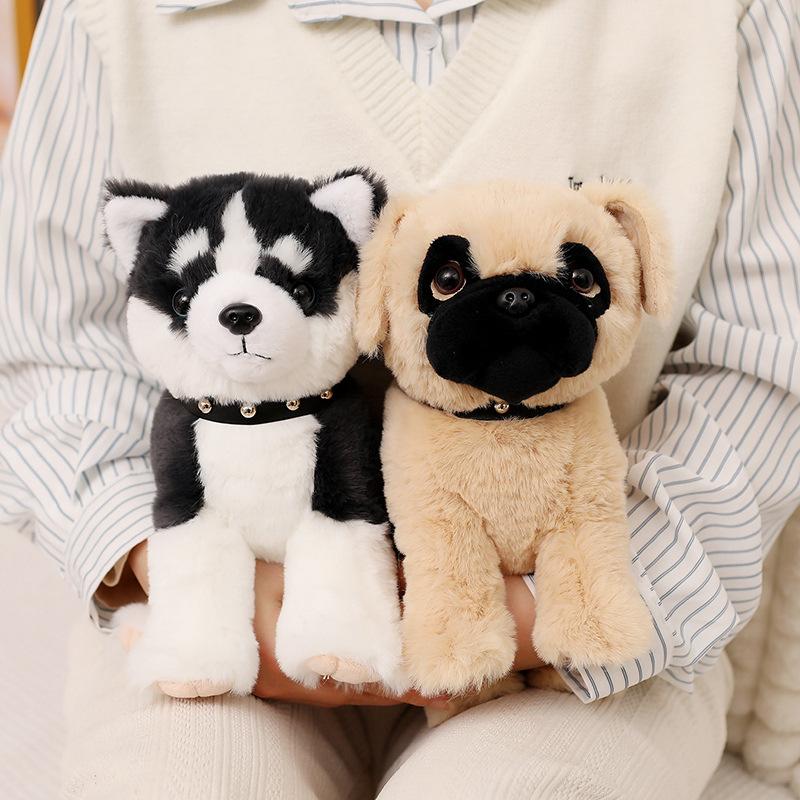 Cute and Cute Husky Bulldog Doll Puppy Plush Toy Doll Children Sleep Comforting Pillow Doll