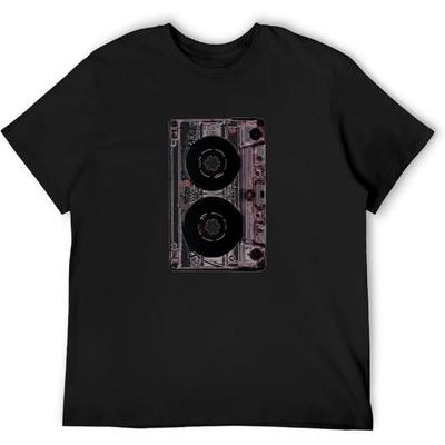 HAOTO Vintage Cassette Tape Poster Ideal Gift Present Cool Short Sleeve Unisex Mens T Shirt Black