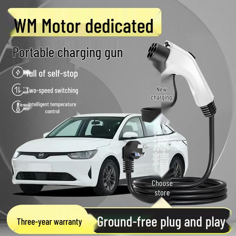 

Portable Charger for WM EX5/EX6/W6 & E5 New Energy Vehicles White, 3kW, 3m Copper Cable