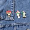 Potted Plant Pins Decorative Backpack Decor Enamel Pin Unique Flower Pins For Girls Accessories Clothing