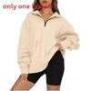 Womens Solid Color Sweatshirt With Pockets And Long Sleeves For Casual Wear