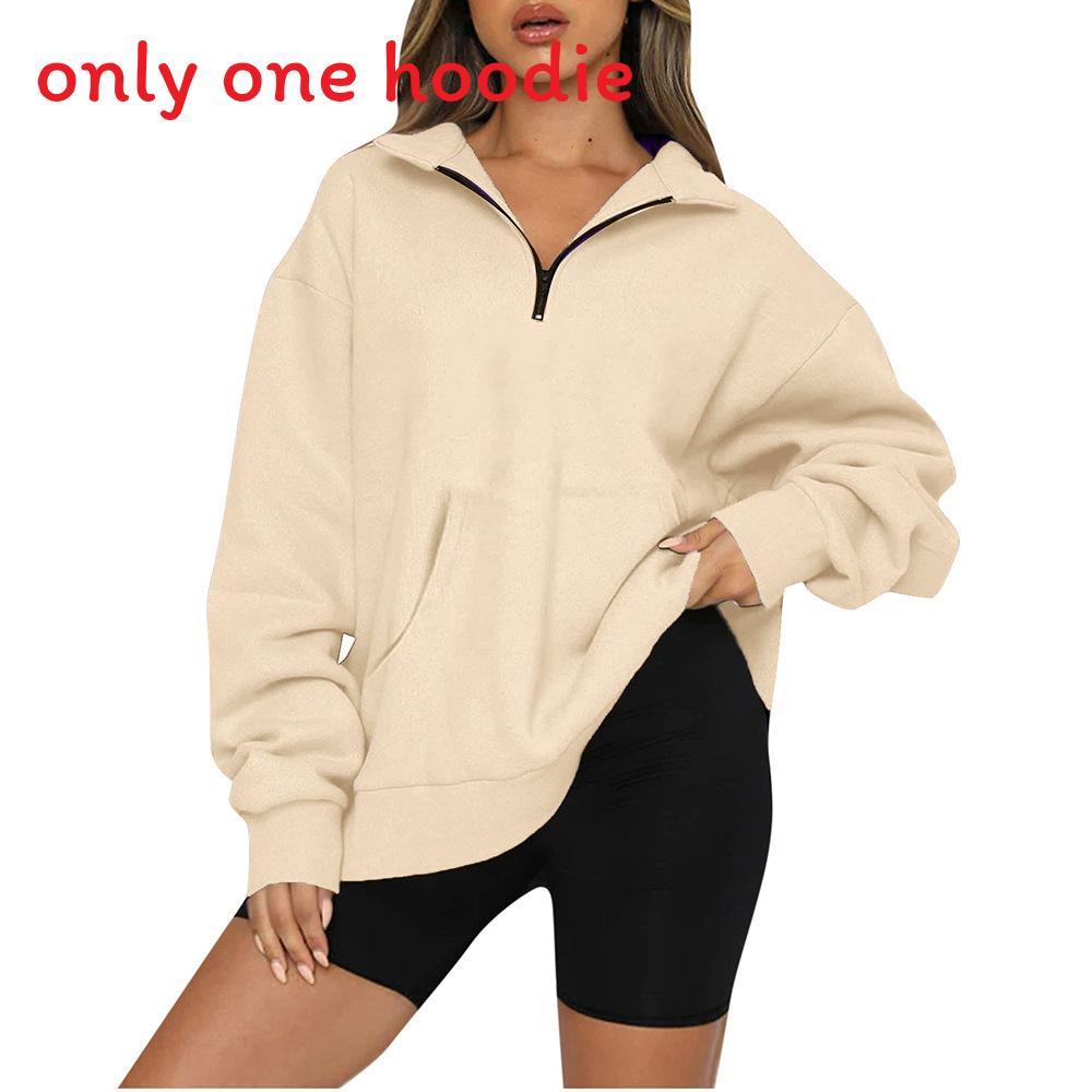 Womens Solid Color Sweatshirt With Pockets And Long Sleeves For Casual Wear
