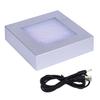 8x8 LED Multi-color Crystal Lamp Holder with 3D Laser Carved Square Body and Black Silver Base
