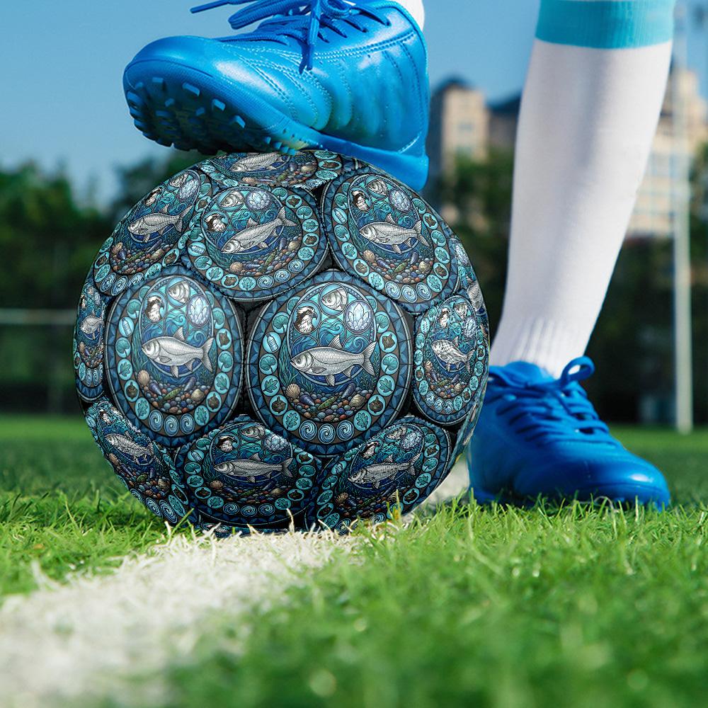 Ocean Life Harmony Round Football Size 5 Adult Ball Suitable for Training Matches and Outdoor Team.