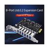 USB 3.2 och Typ C PCI-E expansionskort PCIE till USB-kontroller 6 portar + 2 portar USB-C 3.2 PCI-E kort A