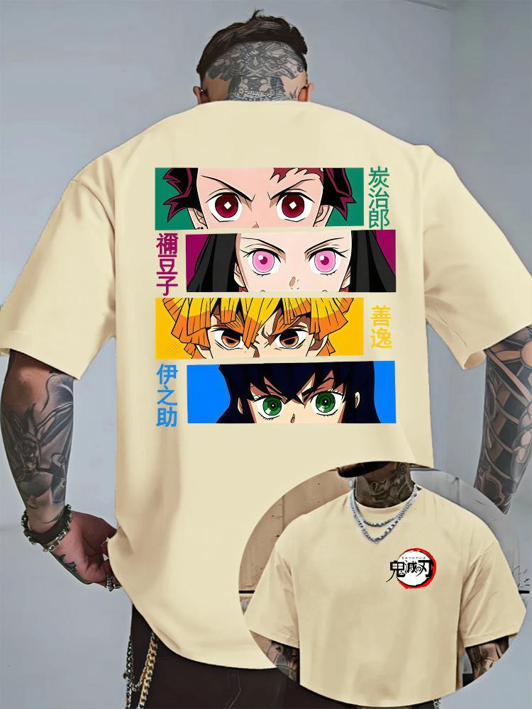 Demon Slayer Halloween Joint Tshirt Summer Unisex Loose And Breathable Cotton Tshirt Top